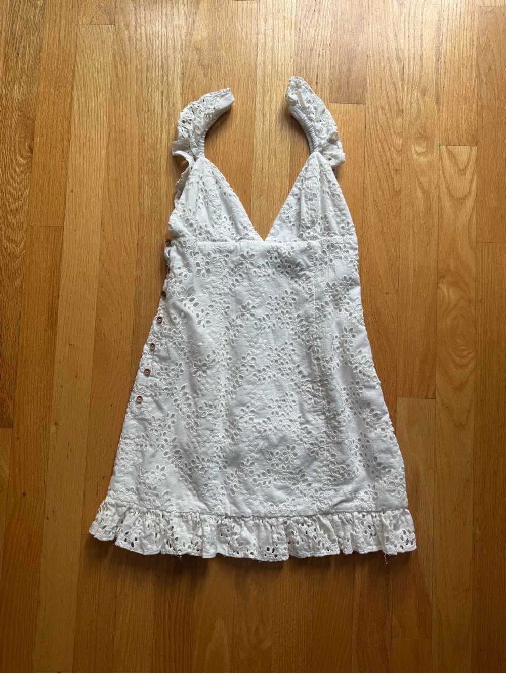 MAJORELLE White Eyelet Sundress with Ruffle Trim